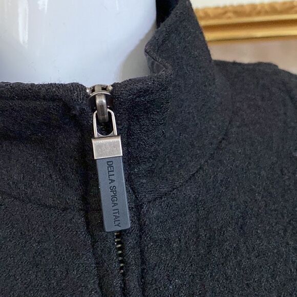 Della Spiga Zippered Black Tailored Wool Jacket - Picture 10 of 15